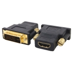 Powertech adapter από DVI I (24+5) M σε HDMI F, χρυσό